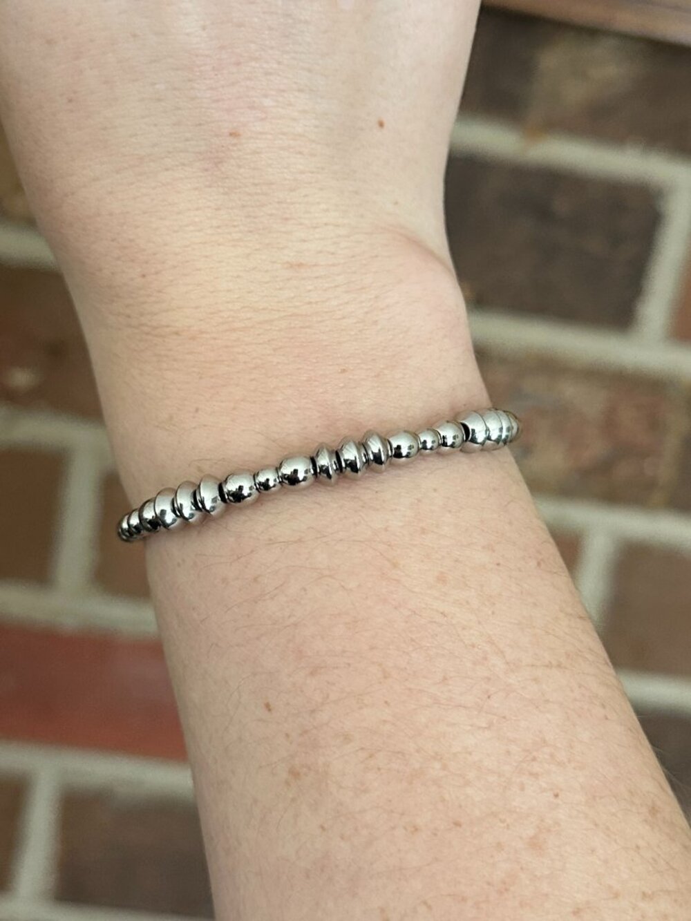 Handmade Triple Saucer 6mm Stainless Steel Western Pearl Bracelet